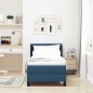 vidaXL Letto contenitore con materasso blu, 80 x 200 cm, in tessuto