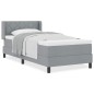 vidaXL Letto a Rete con Materasso Grigio Chiaro, 90 x 200 cm in Tessuto vidaXL Letto a Rete con Materasso Grigio Chiaro, 90 x 200 cm in Tessuto