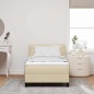 VidaXL Letto a Molle con Materasso in Crema, 90 x 200 cm, Tessuto