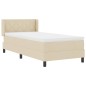 VidaXL Letto a Molle con Materasso in Crema, 90 x 200 cm, Tessuto