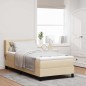 vidaXL Letto Box Spring con materasso - Crema, 100 x 200 cm, tessuto