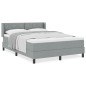 vidaXL Letto a molle con materasso - grigio chiaro - 140 x 190 cm - tessuto