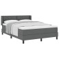 vidaXL Letto Box Spring con materasso grigio scuro, 140 x 190 cm, tessuto.