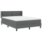 vidaXL Letto Box Spring con materasso grigio scuro, 140 x 190 cm, tessuto.
