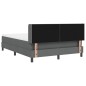 vidaXL Letto Box Spring con materasso grigio scuro, 140 x 190 cm, tessuto.