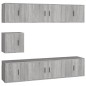 Set di Mobili Porta TV 7 pz Grigio Sonoma in Legno Multistrato Set di Mobili Porta TV 7 pz Grigio Sonoma in Legno Multistrato