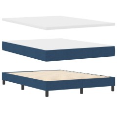 vidaXL Letto Box Spring con Materasso - Blu 140 x 190 cm, Tessuto