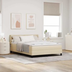 vidaXL Letto a Rete con Materasso in Crema, 160 x 200 cm - Tessuto.
