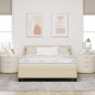 vidaXL Letto a Rete con Materasso in Crema, 160 x 200 cm - Tessuto. vidaXL Letto a Rete con Materasso in Crema, 160 x 200 cm - Tessuto.