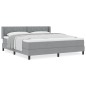 vidaXL Letto con contenitore e materasso, grigio chiaro, 180 x 200 cm, tessuto