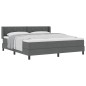 vidaXL Letto a Box con Materasso - Grigio Scuro, 180 x 200 cm, Tessuto. vidaXL Letto a Box con Materasso - Grigio Scuro, 180 x 200 cm, Tessuto.