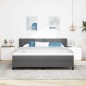 vidaXL Letto a Box con Materasso - Grigio Scuro, 180 x 200 cm, Tessuto. vidaXL Letto a Box con Materasso - Grigio Scuro, 180 x 200 cm, Tessuto.