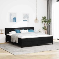 vidaXL Letto a molle con testiera Nero 180 x 200 cm Tessile