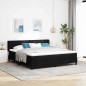vidaXL Letto a molle con testiera Nero 180 x 200 cm Tessile