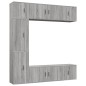 Set di Mobili Porta TV 7 pz Grigio Sonoma in Legno Multistrato Set di Mobili Porta TV 7 pz Grigio Sonoma in Legno Multistrato