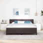 vidaXL Letto a molle Marrone Scuro 180 x 200 cm Tessuto e Schiuma