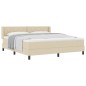 vidaXL Letto Box Spring con materasso crema, 180x200 cm, tessuto