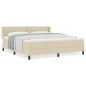 vidaXL Letto Box Spring con materasso crema, 180x200 cm, tessuto