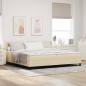vidaXL Letto a box con materasso beige, 200x200 cm, in tessuto.