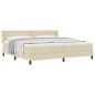vidaXL Letto a box con materasso beige, 200x200 cm, in tessuto.