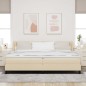vidaXL Letto a box con materasso beige, 200x200 cm, in tessuto.