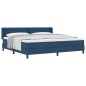 vidaXL Letto Box con materasso blu, 200 cm x 200 cm, in tessuto