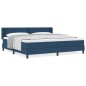 vidaXL Letto Box con materasso blu, 200 cm x 200 cm, in tessuto