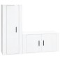 Set di Mobili Porta TV 2 pz Bianco Lucido in Legno Multistrato Set di Mobili Porta TV 2 pz Bianco Lucido in Legno Multistrato