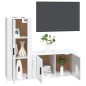 Set di Mobili Porta TV 2 pz Bianco Lucido in Legno Multistrato Set di Mobili Porta TV 2 pz Bianco Lucido in Legno Multistrato