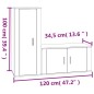 Set di Mobili Porta TV 2 pz Bianco Lucido in Legno Multistrato Set di Mobili Porta TV 2 pz Bianco Lucido in Legno Multistrato