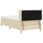 vidaXL Letto box spring di con materasso, tessuto crema, 80 x 200 cm. vidaXL Letto box spring di con materasso, tessuto crema, 80 x 200 cm.