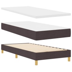 vidaXL Letto a molle Marrone scuro e Bianco 90 x 200 cm Tessuto