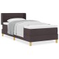 vidaXL Letto a molle Marrone scuro e Bianco 90 x 200 cm Tessuto