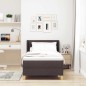 vidaXL Letto a molle Marrone scuro e Bianco 90 x 200 cm Tessuto