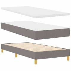 vidaXL Letto con rete a molle e materasso tortora, 90x200 cm, tessuto