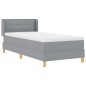 vidaXL Letto a Rete con Materasso Grigio Chiaro, 100 x 200 cm, Tessuto
