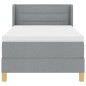 vidaXL Letto a Rete con Materasso Grigio Chiaro, 100 x 200 cm, Tessuto