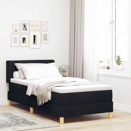 vidaXL Letto a molle Nero e Bianco e Nero 100 x 200 cm Tessuto