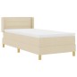vidaXL Letto a molle con materasso - Tessuto crema, 100 x 200 cm