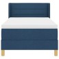 vidaXL Letto a molla con materasso blu – 100 x 200 cm in tessuto