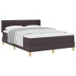 vidaXL Letto a molle Marrone scuro e Bianco 140 x 190 cm Tessuto