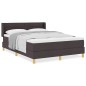 vidaXL Letto a molle Marrone scuro e Bianco 140 x 190 cm Tessuto