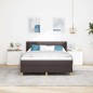vidaXL Letto a molle Marrone scuro e Bianco 140 x 190 cm Tessuto