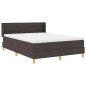 vidaXL Letto a molle Marrone scuro e Bianco 140 x 190 cm Tessuto