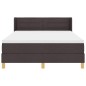 vidaXL Letto a molle Marrone scuro e Bianco 140 x 190 cm Tessuto