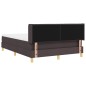 vidaXL Letto a molle Marrone scuro e Bianco 140 x 190 cm Tessuto
