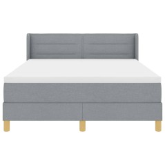 vidaXL Letto Box Spring con materasso grigio chiaro, 160 x 200 cm in tessuto.
