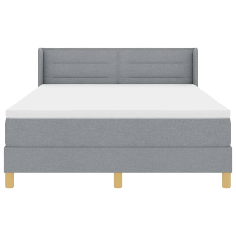 vidaXL Letto Box Spring con materasso grigio chiaro, 160 x 200 cm in tessuto.