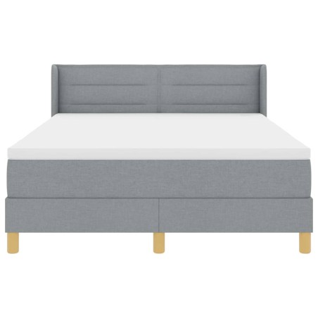 vidaXL Letto Box Spring con materasso grigio chiaro, 160 x 200 cm in tessuto.