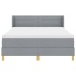 vidaXL Letto Box Spring con materasso grigio chiaro, 160 x 200 cm in tessuto.